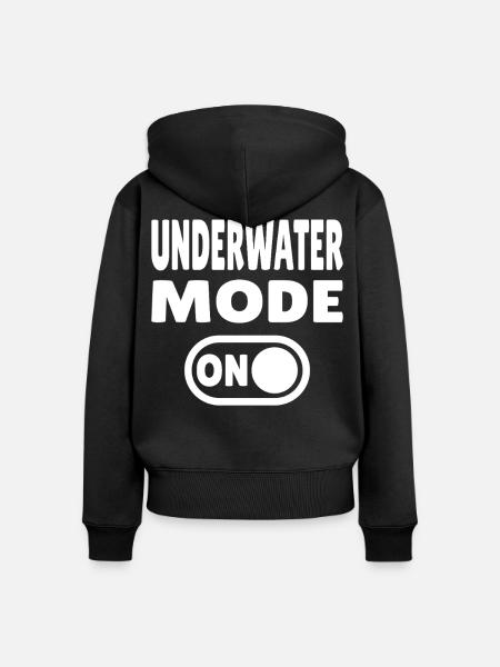 Underwater Mode ON  - Frauen Premium Bio Zip Hoodie - Schwarz