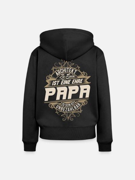 Architekt Papa - Frauen Premium Bio Zip Hoodie - Schwarz