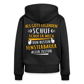 Ingénieur du son - Sweat à capuche zippé Premium bio Femme - noir - Dos - Julia (174cm)