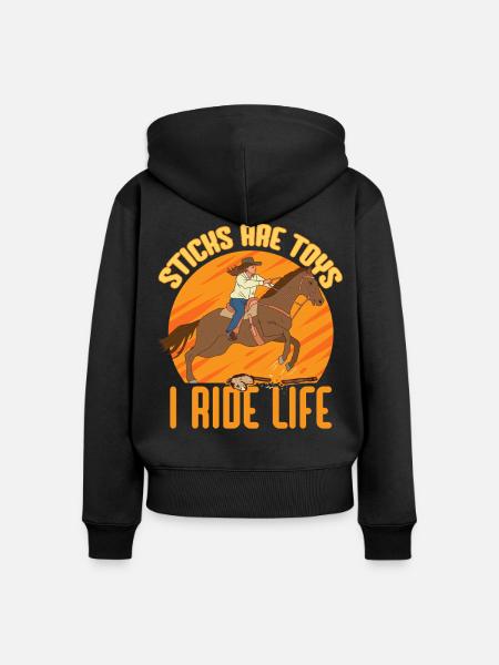 Anti Hobby Horsing - Frauen Premium Bio Zip Hoodie - Schwarz
