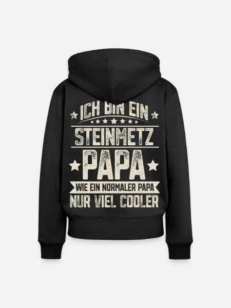 Steinmetz Papa - Frauen Premium Bio Zip Hoodie - Schwarz