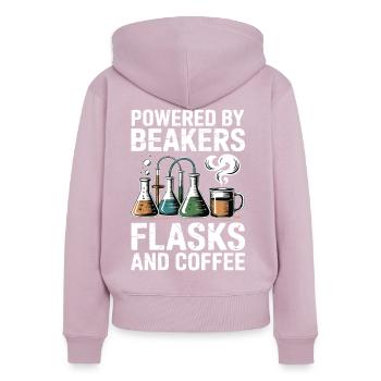 Alchemist Verstand Ingenieur Herz Chemie Motif - Frauen Premium Bio Zip Hoodie - Altrosa - Hinten - Julia (174cm)