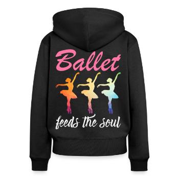 Ballet : Les danses de l’âme - Sweat à capuche zippé Premium bio Femme - noir - Dos - Julia (174cm)