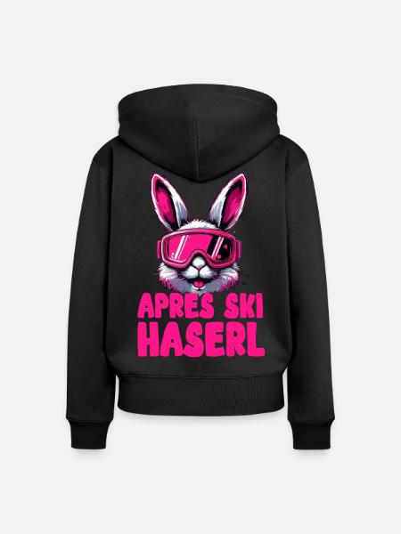 Apres Ski Haserl - Frauen Premium Bio Zip Hoodie - Schwarz