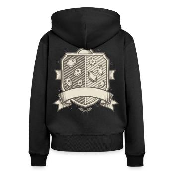 Felskletter-Wappen-Abzeichen-Design-Schild - Frauen Premium Bio Zip Hoodie - Schwarz - Hinten - Julia (174cm)