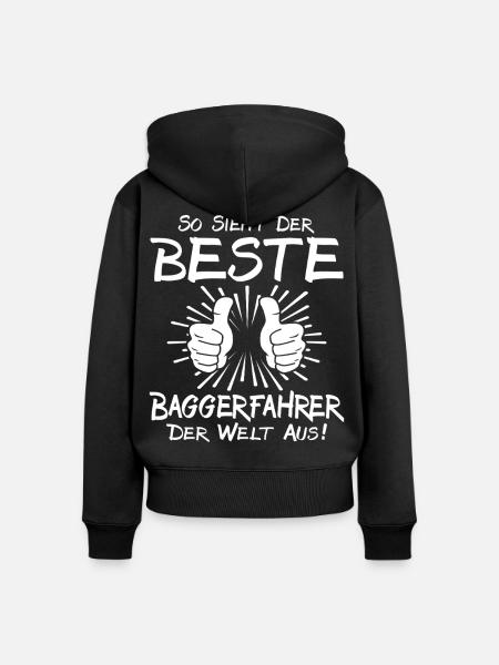 Bester Baggerfahrer - Frauen Premium Bio Zip Hoodie - Schwarz