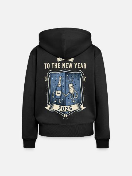 Prost auf die Neujahrsfeier 2026 - Frauen Premium Bio Zip Hoodie - Schwarz