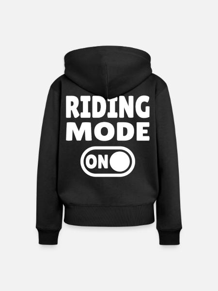 Riding Mode ON – Reitsport - Frauen Premium Bio Zip Hoodie - Schwarz