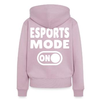 Esports Mode ON – Gaming - Frauen Premium Bio Zip Hoodie - Altrosa - Hinten - Julia (174cm)