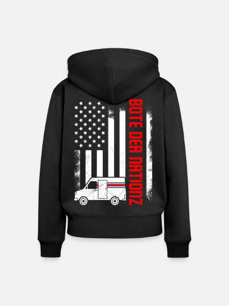 Briefträger BOTE DER NATIONZ Lustiges - Frauen Premium Bio Zip Hoodie - Schwarz
