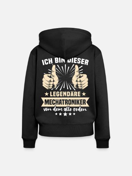 Mechatroniker Sprüche - Frauen Premium Bio Zip Hoodie - Schwarz