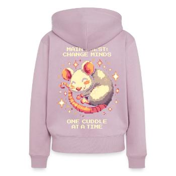 Hauptquest: Vorurteile abbauen | Haustier Ratte - Frauen Premium Bio Zip Hoodie - Altrosa - Hinten - Julia (174cm)