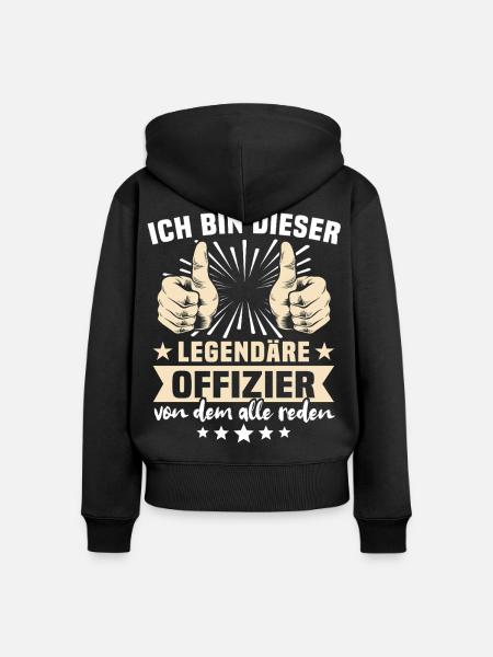 Offizier Sprüche - Frauen Premium Bio Zip Hoodie - Schwarz