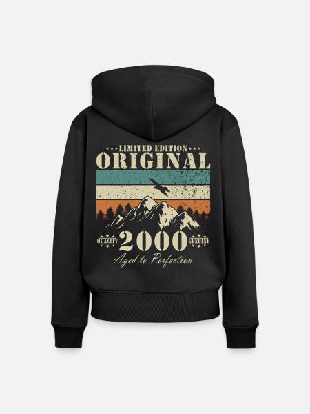 Limitierte Original 2000 – Reife Kunst - Frauen Premium Bio Zip Hoodie - Schwarz