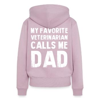 Mein Lieblings Tierarzt ruft Dad - Frauen Premium Bio Zip Hoodie - Altrosa - Hinten - Julia (174cm)