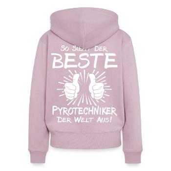 Bester Pyrotechniker - Frauen Premium Bio Zip Hoodie - Altrosa - Hinten - Julia (174cm)