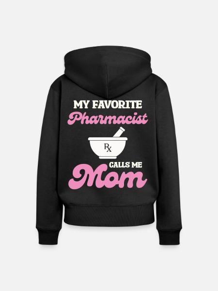 Lieblingspharmazeutin Mama - Frauen Premium Bio Zip Hoodie - Schwarz