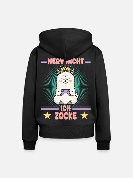 Prinzessin game - Frauen Premium Bio Zip Hoodie - Schwarz
