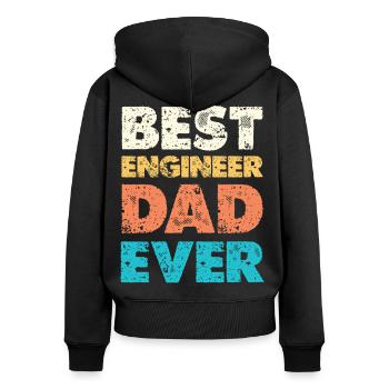 Best Dad Ever Farbblock - Frauen Premium Bio Zip Hoodie - Schwarz - Hinten - Julia (174cm)