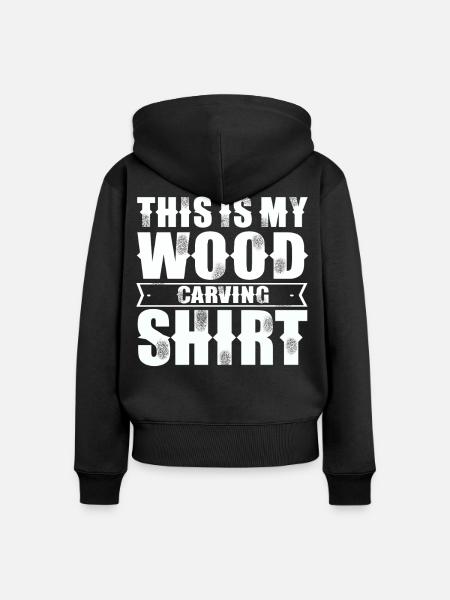 Schnitzen Holz Holzbearbeitung Schnitzen - Frauen Premium Bio Zip Hoodie - Schwarz