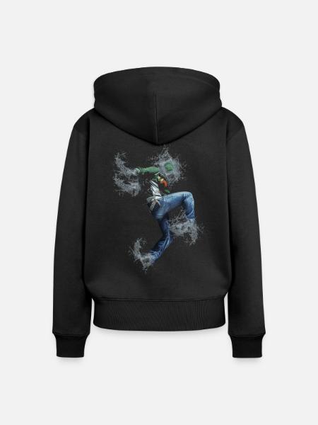 Parkour Boy - Frauen Premium Bio Zip Hoodie - Schwarz