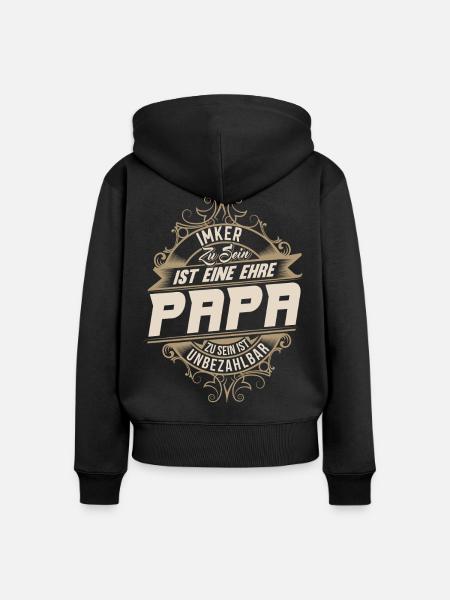 Imker Papa - Frauen Premium Bio Zip Hoodie - Schwarz