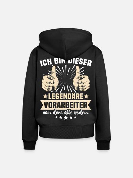 Vorarbeiter Sprüche - Frauen Premium Bio Zip Hoodie - Schwarz