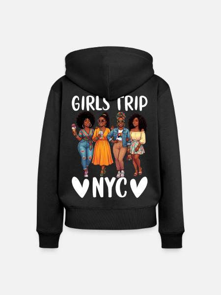 NYC Girls Trip - Frauen Premium Bio Zip Hoodie - Schwarz
