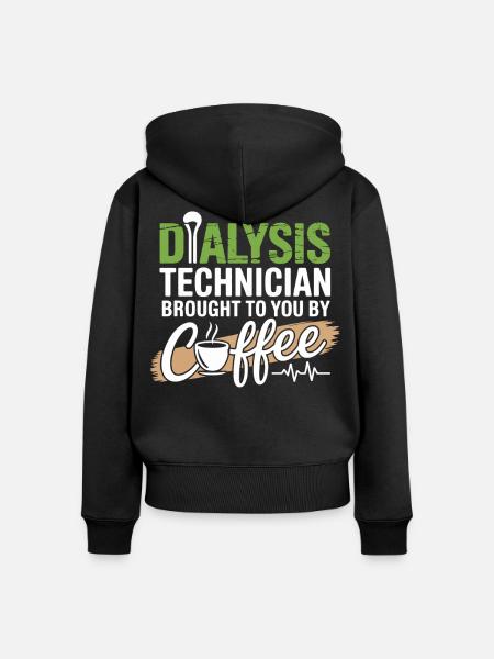 Dialyse-Techniker Kaffee Motiv - Frauen Premium Bio Zip Hoodie - Schwarz