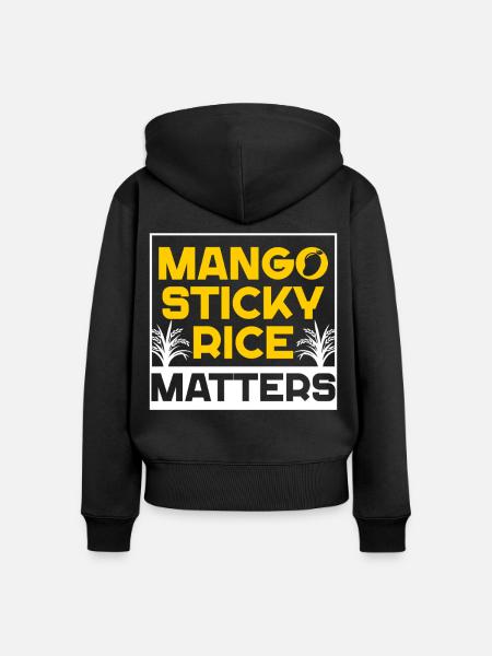 Mango Sticky Reis - Frauen Premium Bio Zip Hoodie - Schwarz