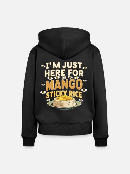 Mango Sticky Reis - Frauen Premium Bio Zip Hoodie - Schwarz