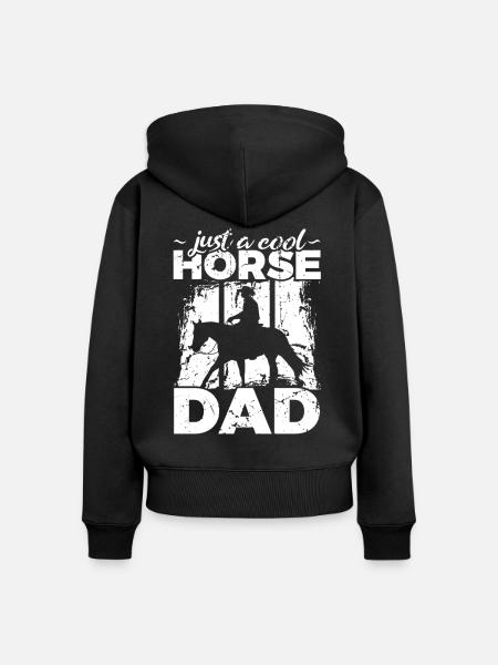 Cooler Pferdepapa - Frauen Premium Bio Zip Hoodie - Schwarz