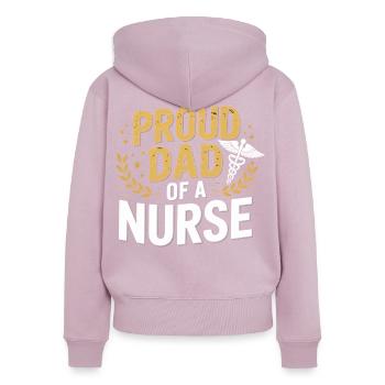 Stolzer Vater einer Pflegekraft - Frauen Premium Bio Zip Hoodie - Altrosa - Hinten - Julia (174cm)
