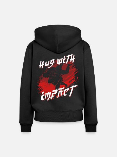 Judo Kampfsport Hug With Impact - Frauen Premium Bio Zip Hoodie - Schwarz