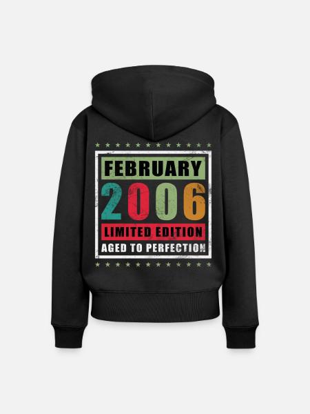 Februar 2006 Jubiläum Februar 2006 Februar - Frauen Premium Bio Zip Hoodie - Schwarz