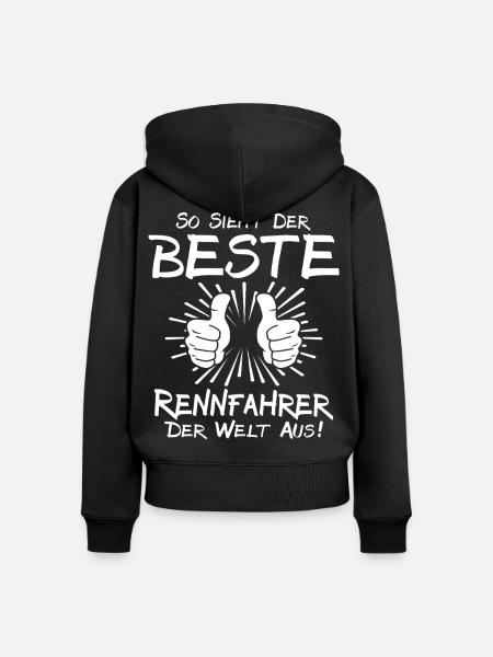 Bester Rennfahrer - Frauen Premium Bio Zip Hoodie - Schwarz