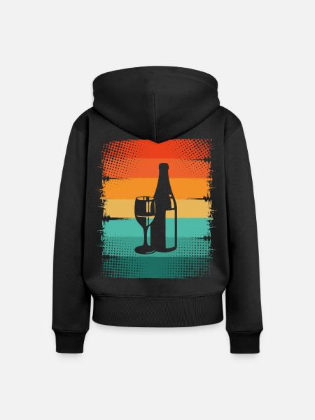 Wein - Frauen Premium Bio Zip Hoodie - Schwarz