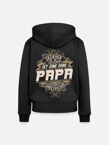 Erzieher Papa - Frauen Premium Bio Zip Hoodie - Schwarz