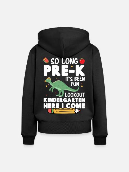 Dinosaurier-Kindergartenkostüm mit - Frauen Premium Bio Zip Hoodie - Schwarz