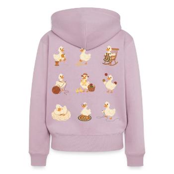Lustige Häkelenten, Häkelliebhaber, Garnliebhaber - Frauen Premium Bio Zip Hoodie - Altrosa - Hinten - Julia (174cm)