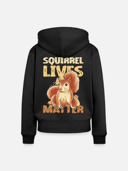 Squirrel Lives Matter Illustration - Frauen Premium Bio Zip Hoodie - Schwarz