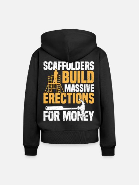 Gerüstbau-Baugerüst - Frauen Premium Bio Zip Hoodie - Schwarz