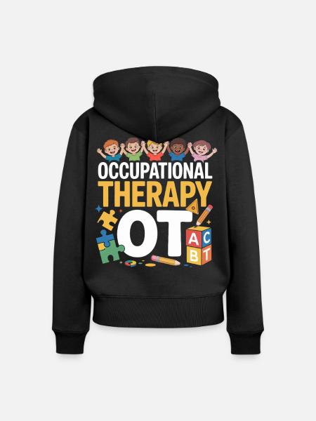 Ergotherapie Kindgerecht Motiv - Frauen Premium Bio Zip Hoodie - Schwarz