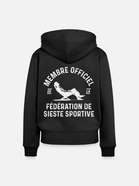 Föderation der Sportsiesta-Humor - Frauen Premium Bio Zip Hoodie - Schwarz