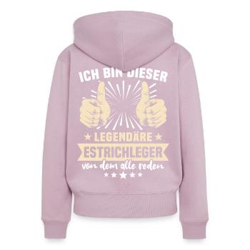 Dictons sur les Couches de Diatrines - Sweat à capuche zippé Premium bio Femme - rose poudré - Dos - Julia (174cm)