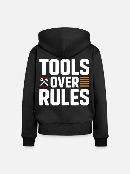 Tools Over Rules Statement Design - Frauen Premium Bio Zip Hoodie - Schwarz