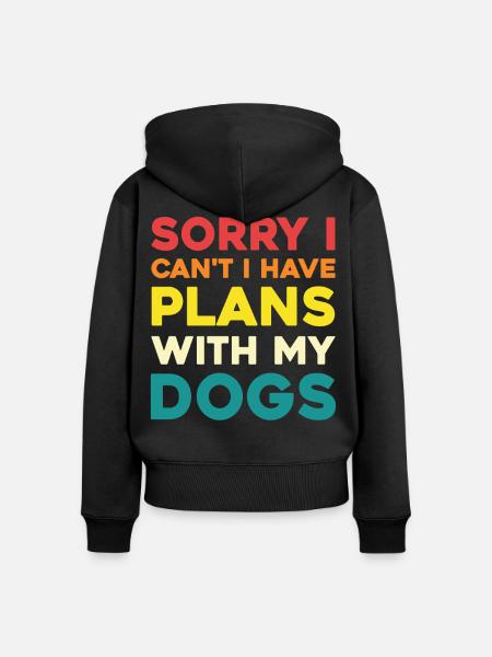 Kein Plan Ohne Hund - Frauen Premium Bio Zip Hoodie - Schwarz
