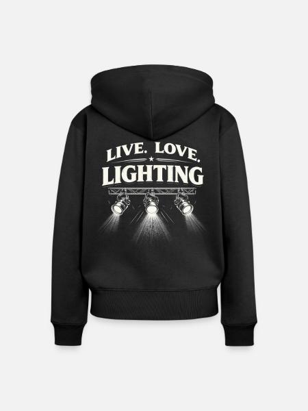 Lichttechniker Beleuchtungstechniker Lighting Guy - Frauen Premium Bio Zip Hoodie - Schwarz