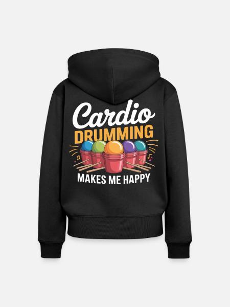 Cardio Drumming Freude - Frauen Premium Bio Zip Hoodie - Schwarz