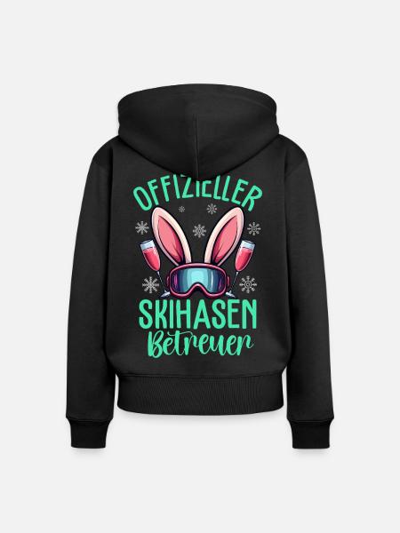 Offizieller Skihasen Betreuer - Frauen Premium Bio Zip Hoodie - Schwarz